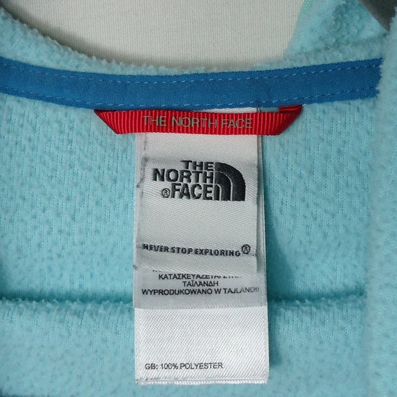 The North Face Seafoam Green Fleece Hoodie Small - Picture 4 of 6